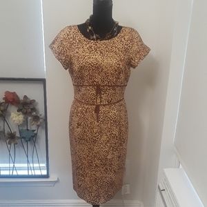 Liz Claiborne Brown Cheetah Print Dress - Size 8